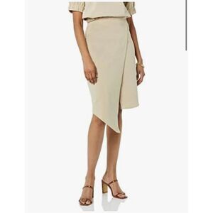 NEW TEREA Tan Hazel Wrap Midi Skirt Skirt XL